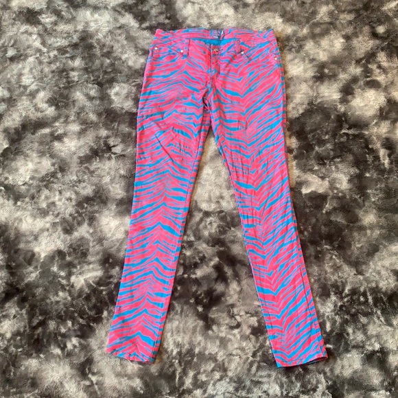 Tripp nyc Denim - Tripp NYC pink and blue zebra jeans, 9
